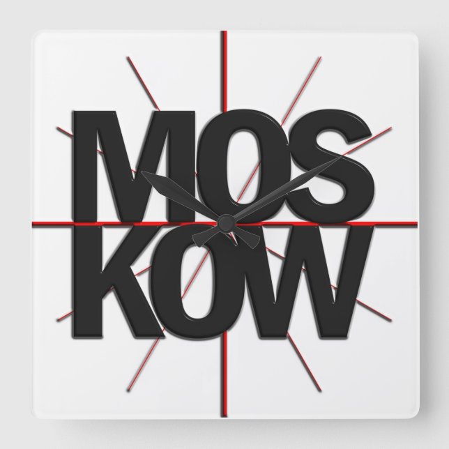 Moskautimezone-Wanduhr Quadratische Wanduhr (Vorderseite)