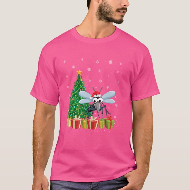 Moskito Xmas Tree Lighting Weihnachtsmannmütze Mos T-Shirt (Vorderseite)