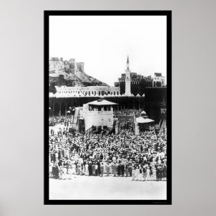 Moslem-Gottesdienst in Mekka Arabien im Jahr 1885 Poster