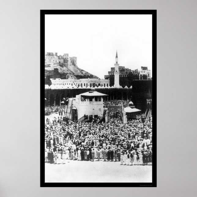 Moslem-Gottesdienst in Mekka Arabien im Jahr 1885 Poster (Vorne)