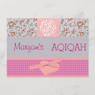 Moslemisches Babyrosa aqiqah islamisch Einladung