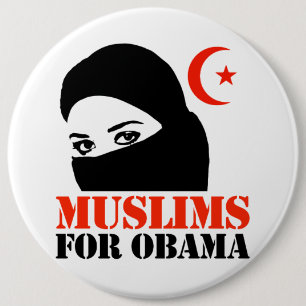 Moslems für Obama Button