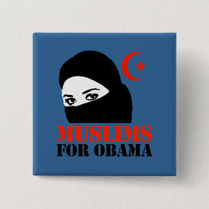 Moslems für Obama Button