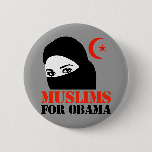 Moslems für Obama Button