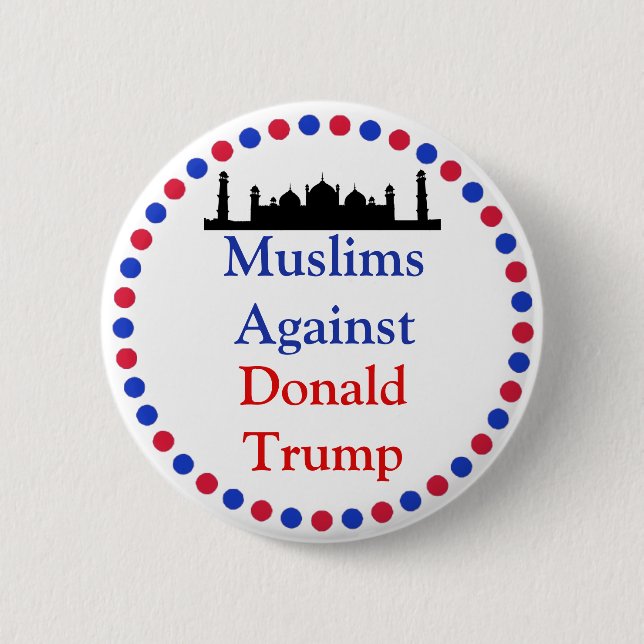 Moslems gegen Donald Trump Button (Vorderseite)