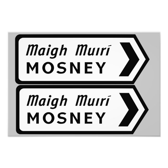 Mosney Irish Straßenschild Fotodruck (Vorne)