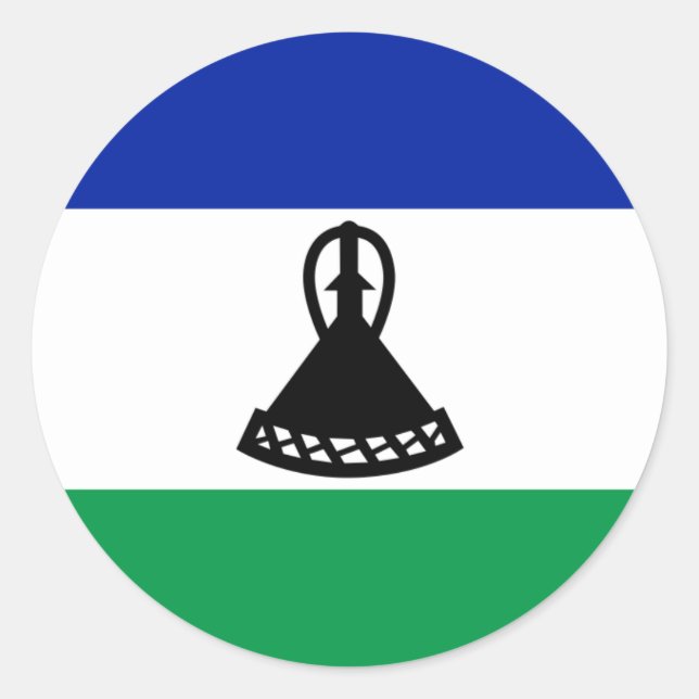 Mosotho-Flagge, Flagge von Lesotho Runder Aufkleber (Vorderseite)