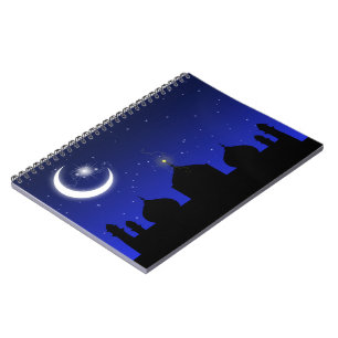 Mosque Silhouette at Night - Notebook Notizblock