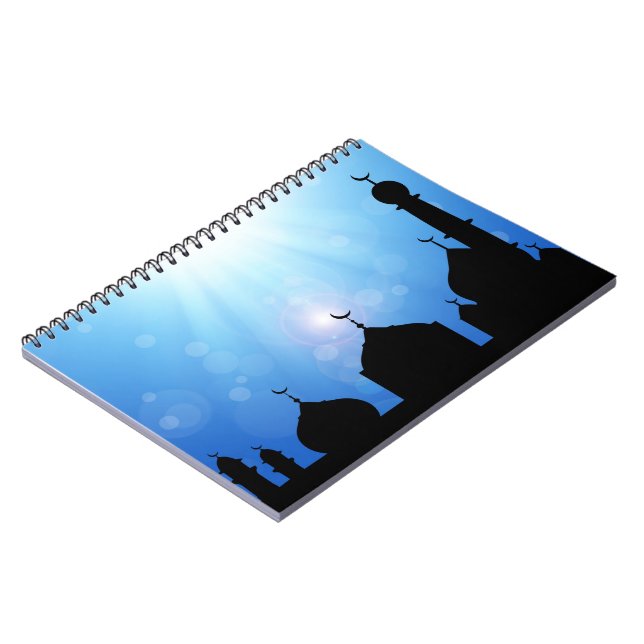 Mosque Silhouette with Sunrays - Notebook Notizblock (Linke Seite)