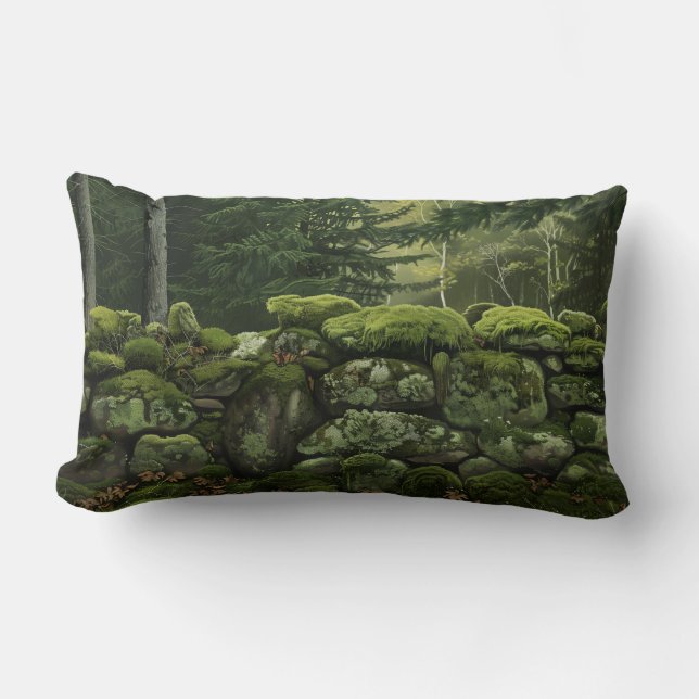 Moss Covered Stone Wall Kissen Kissen (Vorderseite)