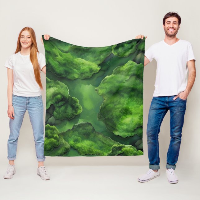 "Moss Garden" Realistisch und Abstrakt grün Fleecedecke (Beispiel)
