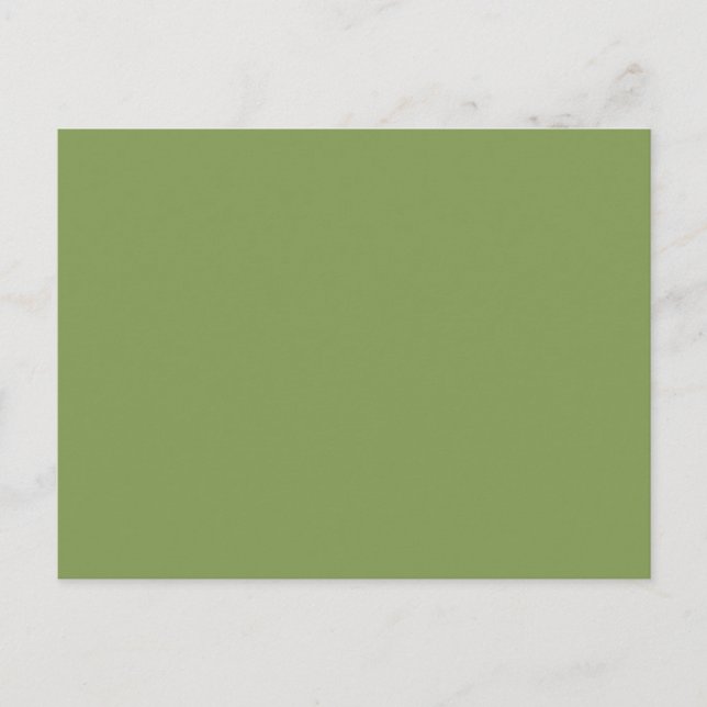 Moss Green Accent Background Color Anpassen Postkarte (Vorderseite)