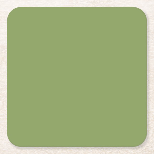 Moss Green Accent Background Color Anpassen Rechteckiger Pappuntersetzer (Vorderseite)