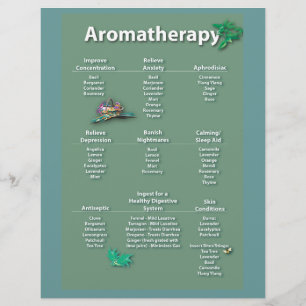 Moss Green Aromatherapy Chart Flyer
