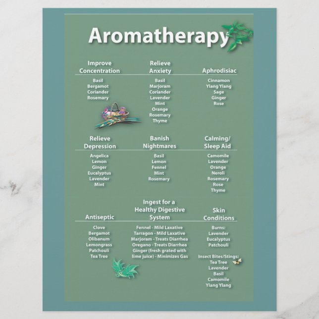Moss Green Aromatherapy Chart Flyer (Vorne)