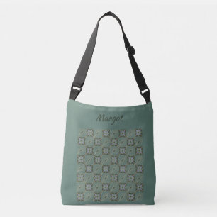 Moss Green Batik Print Tragetaschen Mit Langen Trägern