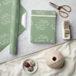 Moss Green Blüh Wedding Wrapping Paper Geschenkpapier<br><div class="desc">Wrap Geschenke für Braut und Bräutigam mit einer Rolle des Moss Green Blüh Wedding Wrapping Paper. Das Wrapping Paper Design zeichnet sich durch einen eleganten,  grün geblüht und farblich abgestimmten Hintergrund aus. Zusätzliche Hochzeitswaren und Geschenke sind mit diesem Design ebenfalls erhältlich.</div>