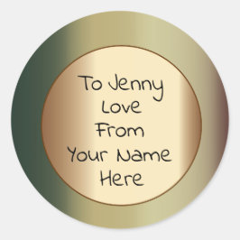 Moss Green Border mit Lemon Center-Geschenketikett Runder Aufkleber