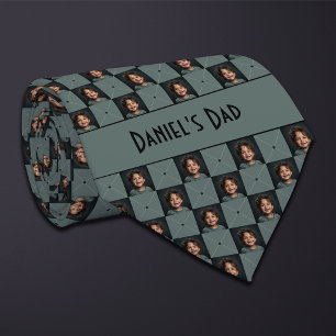 Moss Green Checkered Foto Krawatte