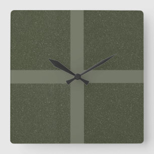 Moss Green Cross Wand Clock Quadratische Wanduhr