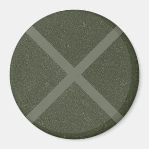 Moss Green Crossed Muster Magnet