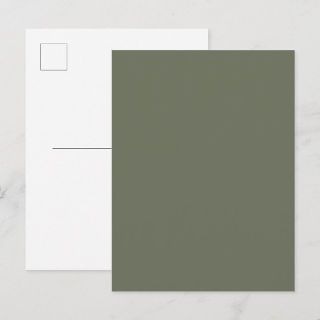 Moss Green Custom Einladung Postcard (Vorne/Hinten)
