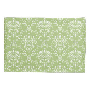 Moss Green Damask Kissenbezug