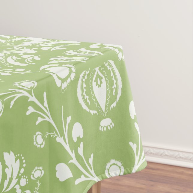 Moss Green Damask Tischdecke (Beispiel)