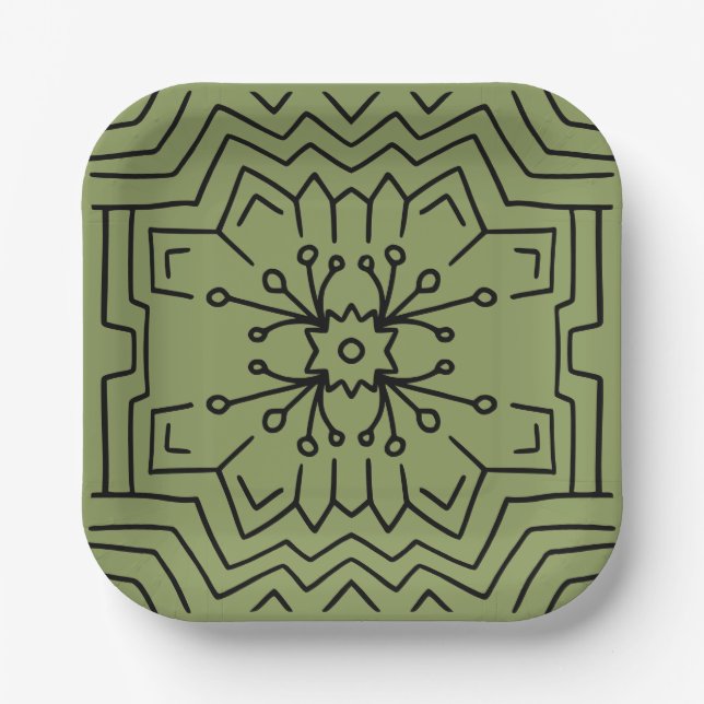Moss green Deko Pappteller (Vorderseite)