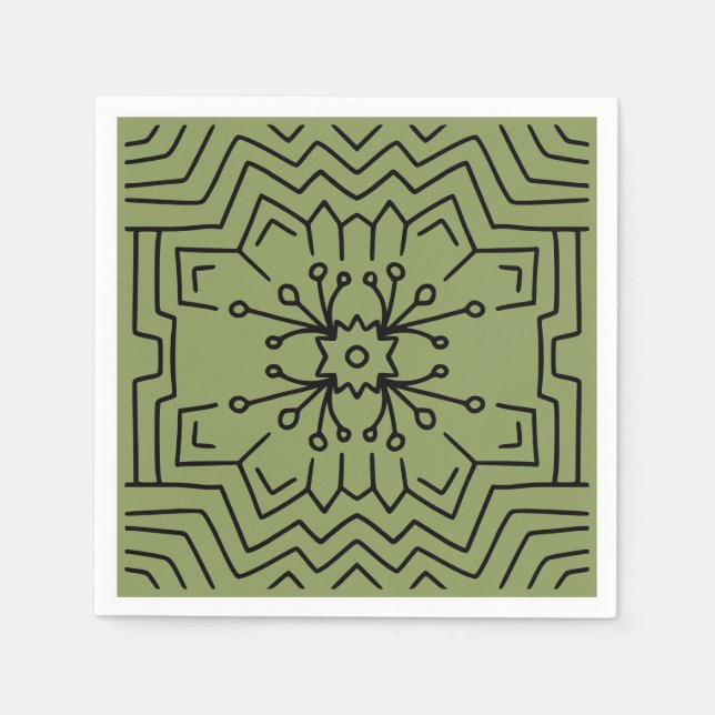 Moss green Deko Serviette (Vorderseite)