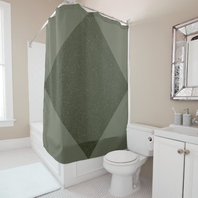 Moss Green Diamond Accent Duschvorhang (Beispiel)