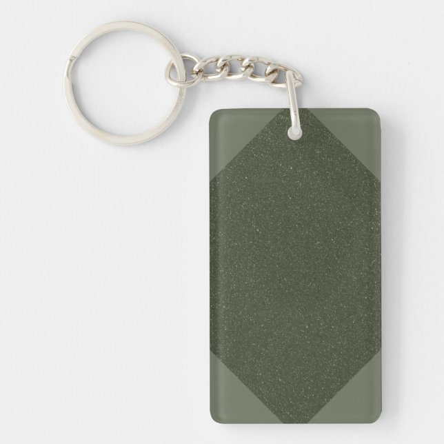 Moss Green Diamond Acrylic Schlüsselanhänger - ind (Vorderseite)