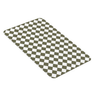 Moss Green Diamond Karo Muster Magnet