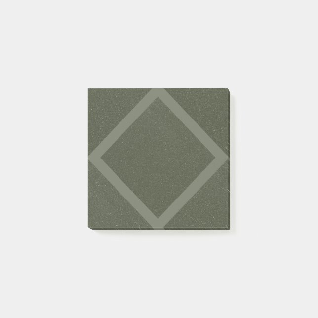 Moss Green Diamond Muster Sticknotes Post-it Klebezettel (Vorderseite)