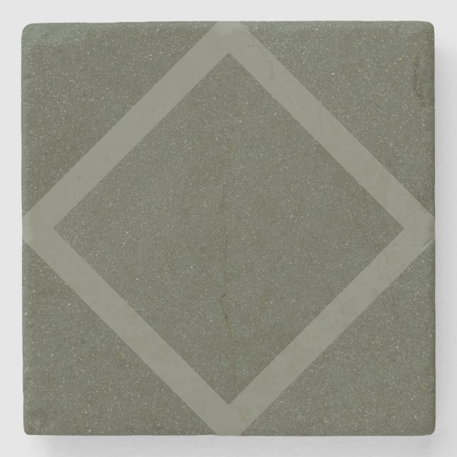 Moss Green Diamond Pattern Stone Untersetzer (Vorderseite)