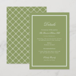 Moss Green Estate Wedding Details Card Begleitkarte