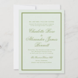 Moss Green Estate Wedding Invitation Einladung
