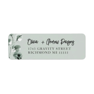 Moss Green Eucalyptus Hand Letter Script-Adresse