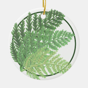 Moss Green Fern Keramik Ornament