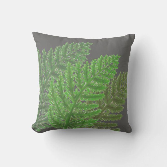 Moss Green Fern Kissen (Vorderseite)