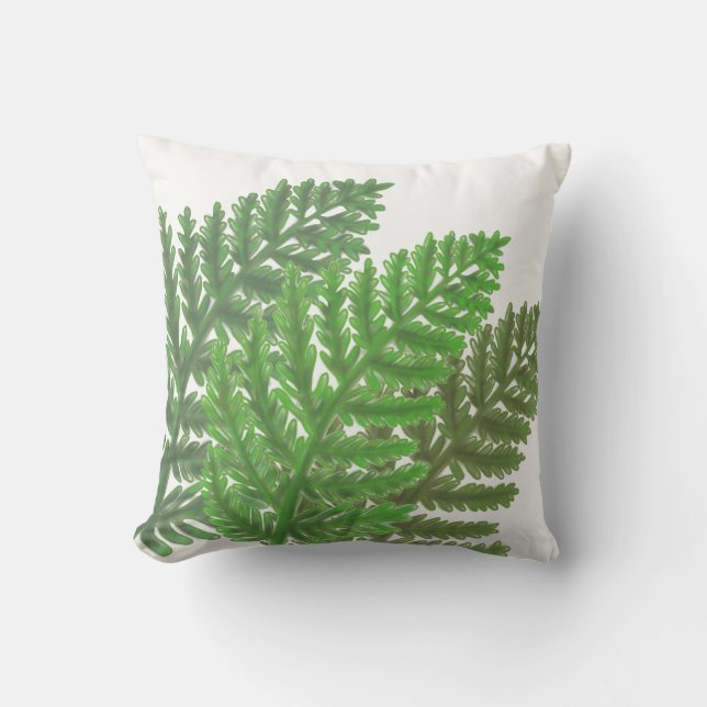 Moss Green Fern Kissen (Vorderseite)