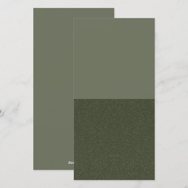 Moss Green Flat Holiday Card - Halbtextursplit Feiertagskarte (Vorne/Hinten)