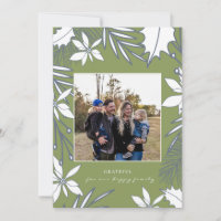 Moss Green Forever Grateful Family Foto Weihnachte