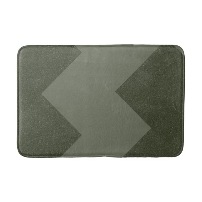Moss Green Geometric Bath Mat Badematte (Vorderseite)