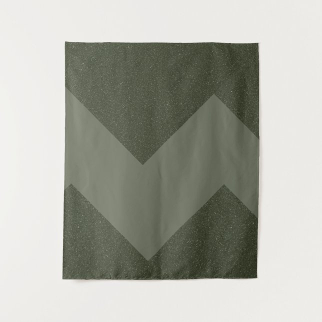 Moss Green Geometric Wall Tapestry Wandteppich (Vorderseite)