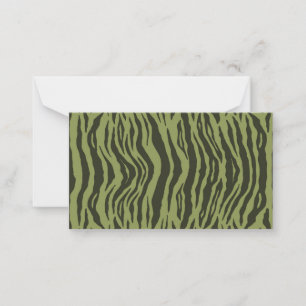 Moss Green Glamorous Tiger Stripes Animal Print Mitteilungskarte