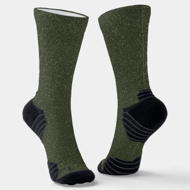Moss Green Glitzer Crew Socks - Damenhandschuh Socken (Gewinkelt)
