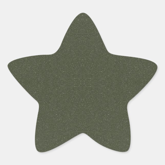 Moss Green Glitzer Star Custom Aufkleber (Vorderseite)