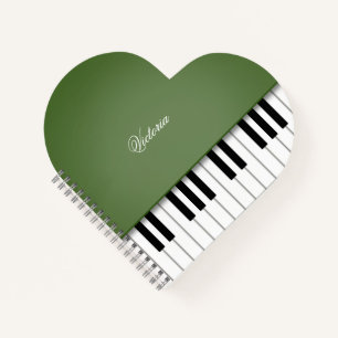 Moss Green Grand Piano Music Keyboard Custom Notizbuch