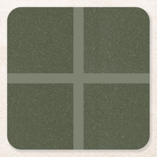 Moss Green Grid Pattern - Paper Untersetzer